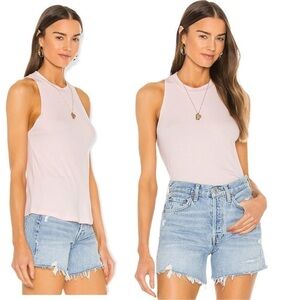 LNA Twiggy Tank ribbed pink medium Boho Casual